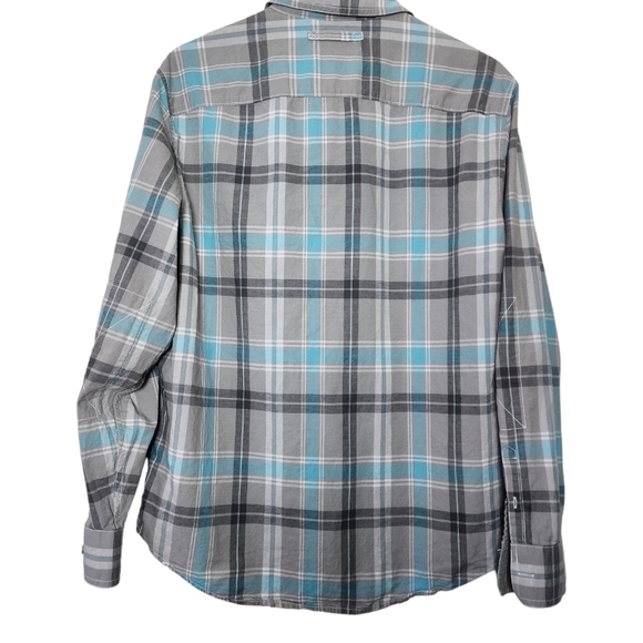 Penguin Blue Plaid Long sleeve Button Down Men's Shirt Size L - Picture 2 of 5